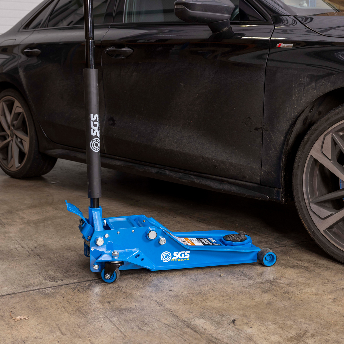 SGS Professional 3 Tonne Low Profile Trolley Jack with Foot Pump